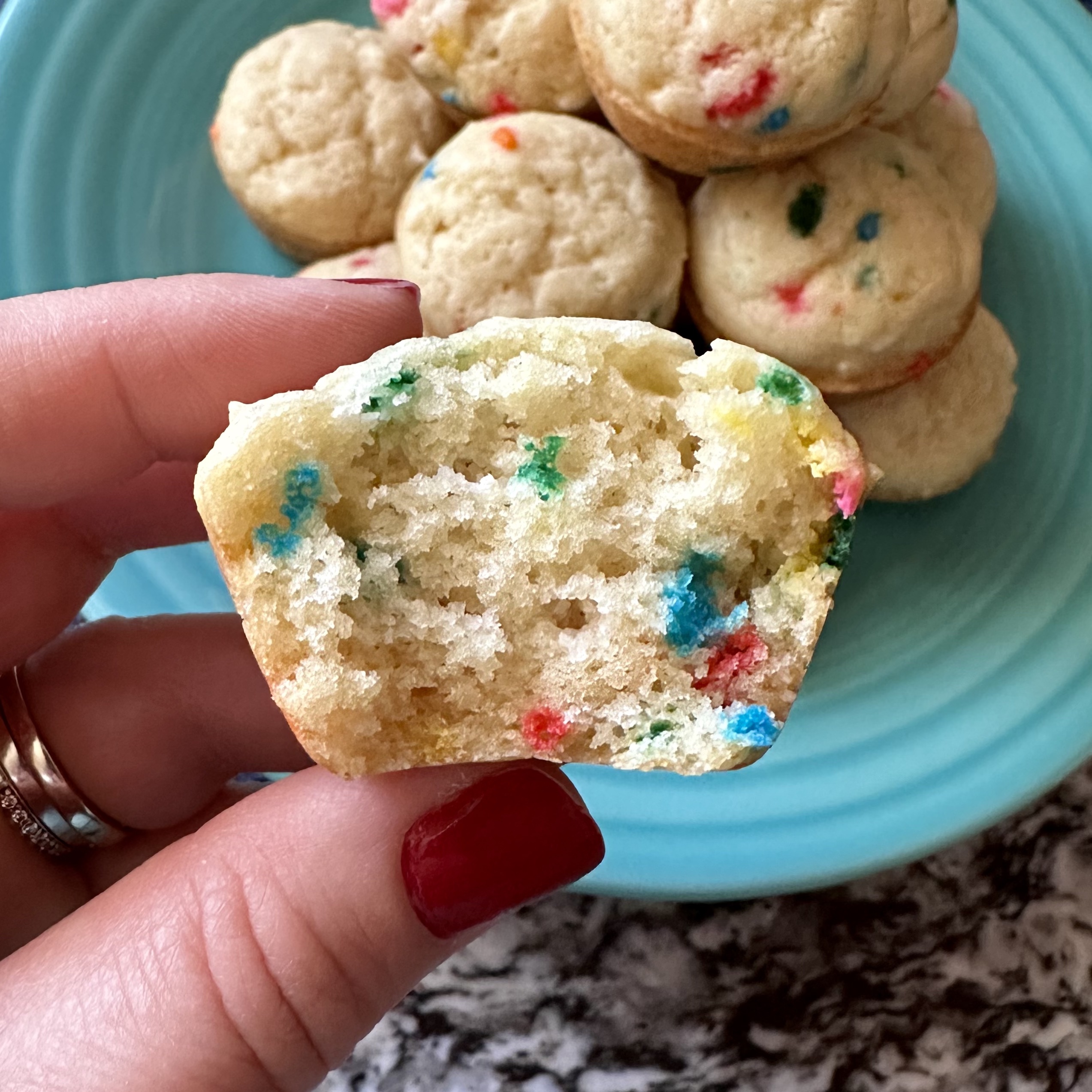 Egg Free Confetti Mini Muffins - Safely Delish